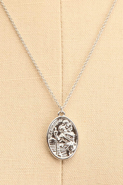 Wert Silver St. Christopher Pendant Necklace | La petite garçonne close-up