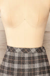 Westesw Charcoal Grey Short Pleated Plaid Skirt | La petite garçonne front close up