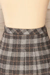 Westesw Charcoal Grey Short Pleated Plaid Skirt | La petite garçonne back close up