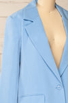 Weston Blue Oversized Blazer | La petite garçonne side close-up