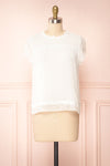 Wicce White Short Sleeve Plumetis Blouse | Boutique 1861 front view