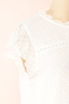 Wicce White Short Sleeve Plumetis Blouse | Boutique 1861 side close-up