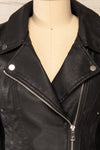 Willemstad Cropped Faux Leather Jacket | La petite garçonne front close-up