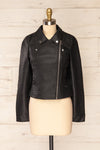 Willemstad Cropped Faux Leather Jacket | La petite garçonne front closed view