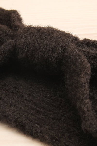 Wilster Black Knit Headband | Bandeau | La Petite Garçonne flat close-up