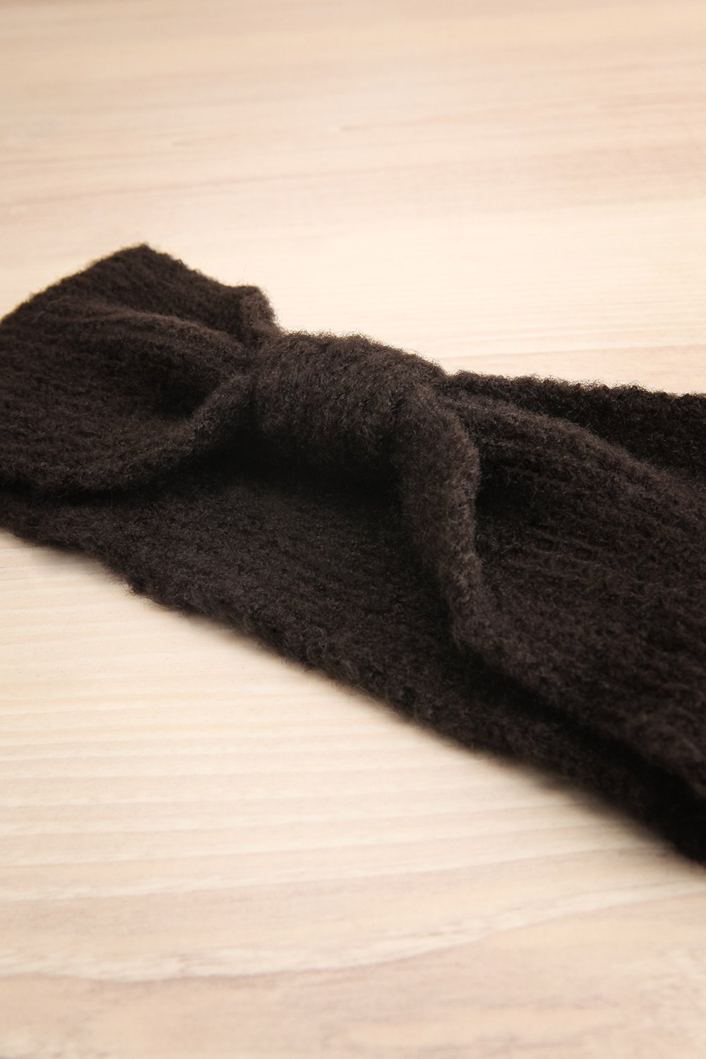 Wilster Black Knit Headband | Bandeau | La Petite Garçonne flat view