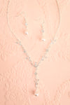 Woodville Silver Earrings & Necklace Set | Boutique 1861 flat view