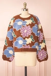 Wrenn Brown Floral Patterned Knit Sweater | Boutique 1861 front view
