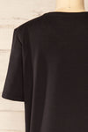 Wroc Black Round Neck T-Shirt | La petite garçonne back close-up
