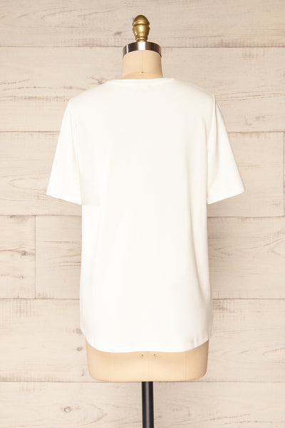 Wroc White Crew Neck T-Shirt | La petite garçonne  back view