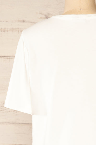 Wroc White Crew Neck T-Shirt | La petite garçonne  back close-up
