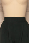 Wynne Emerald Green High Waist Pants | La petite garçonne front close-up