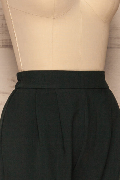 Wynne Emerald Green High Waist Pants | La petite garçonne side close-up