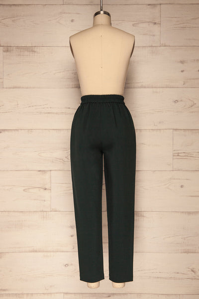 Wynne Emerald Green High Waist Pants | La petite garçonne back view