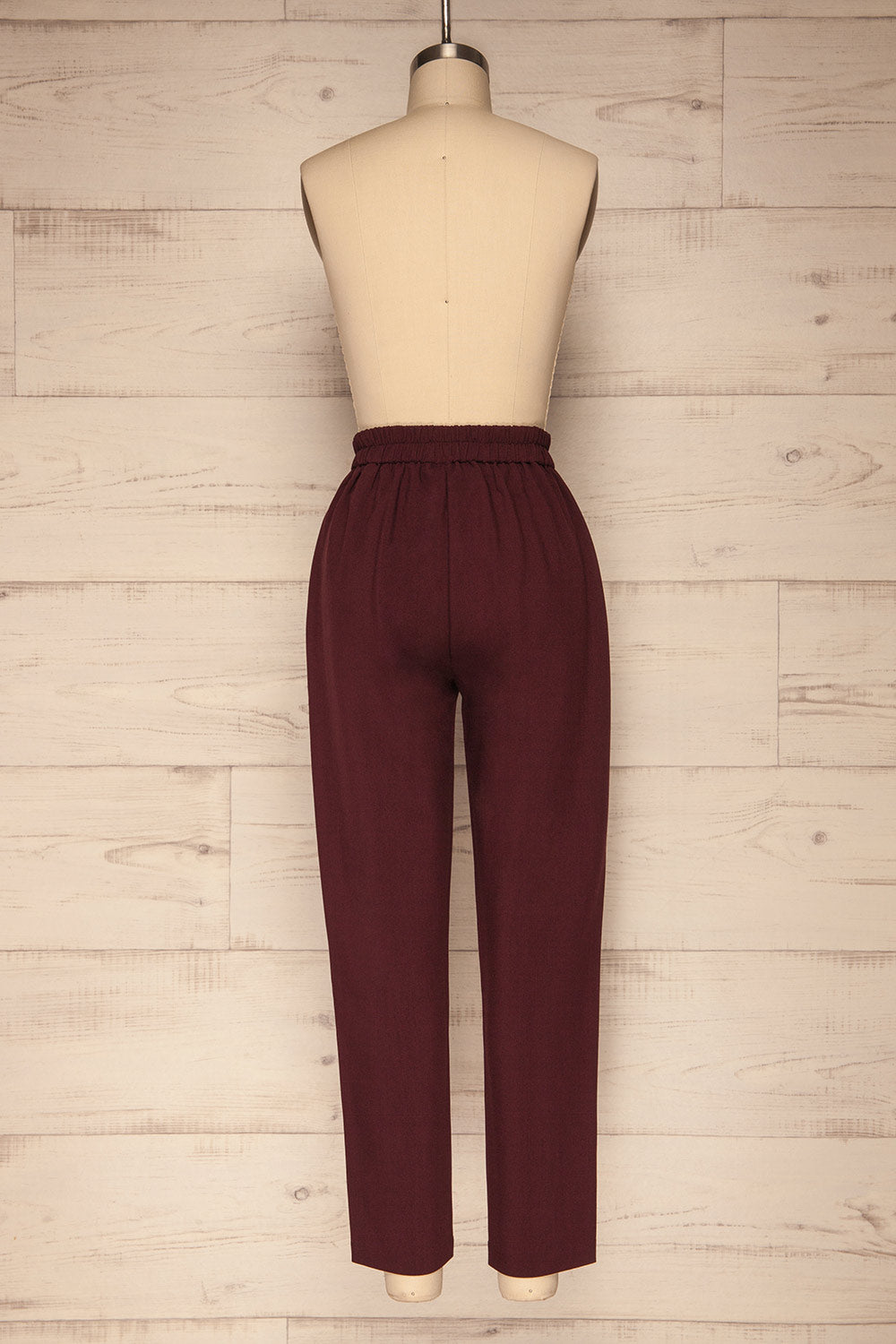 Wynne Garnet Burgundy High Waist Pants | La petite garçonne back view 