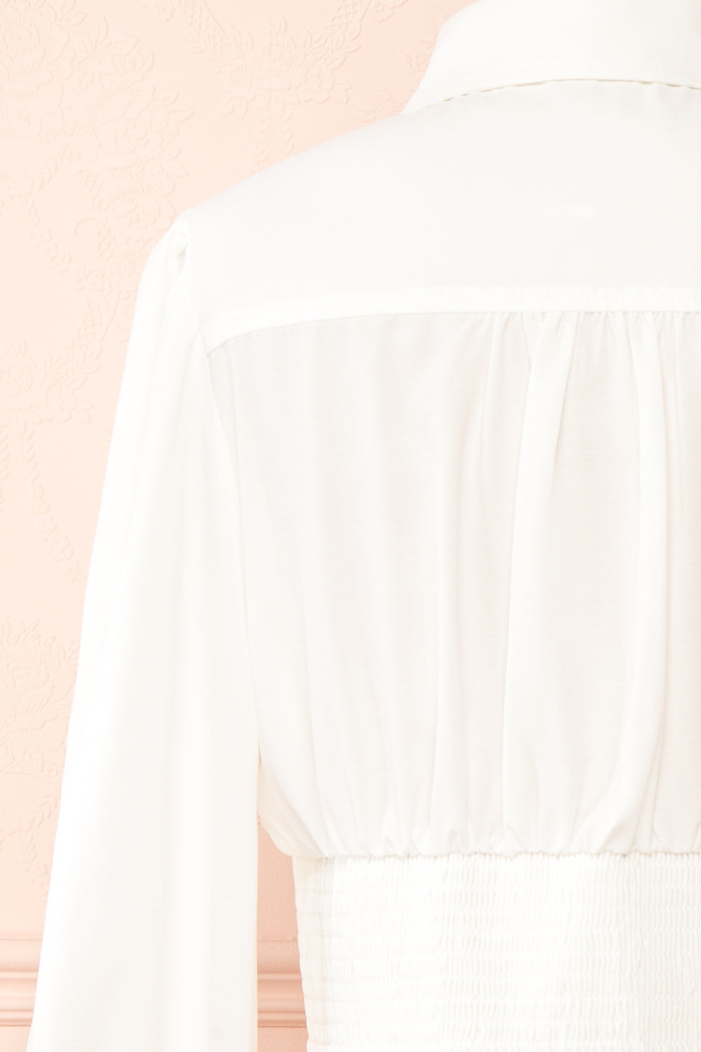 Xacanti Cropped Button-Up Blouse | Boutique 1861 back close-up