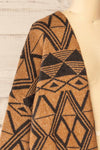 Xillet Brown Geometric Pattern Open Cardigan | La petite garçonne side close-up