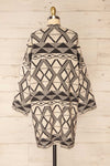 Xillet Ivory Geometric Pattern Open Cardigan | La petite garçonne back view