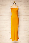 Xilloux Yellow Midi Slip Dress w/ Adjustable Straps | La petite garçonne front view