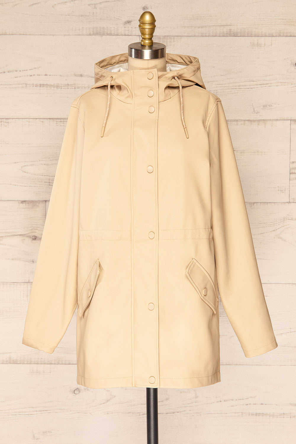 Xito Beige Raincoat w/ Waist Drawstring | La petite garçonne front view