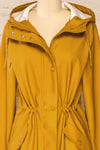 Xito Mustard Raincoat w/ Waist Drawstring | La petite garçonne belt close-up