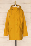 Xito Mustard Raincoat w/ Waist Drawstring | La petite garçonne front sleeve