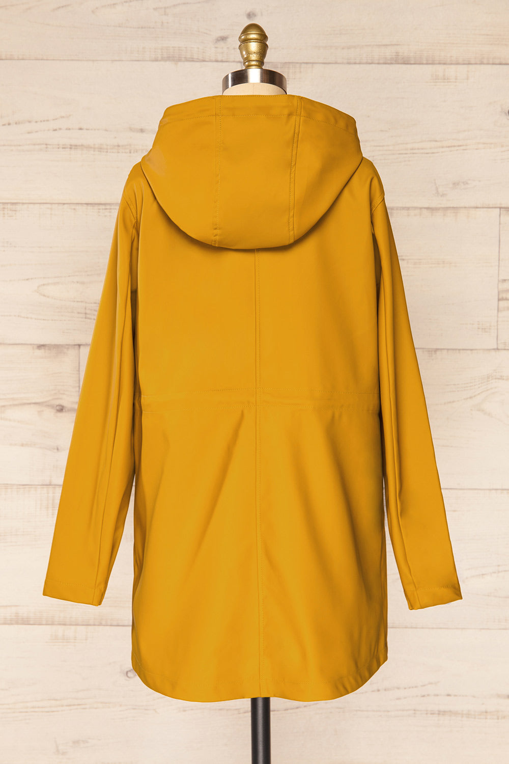 Xito Mustard Raincoat w/ Waist Drawstring | La petite garçonne back view