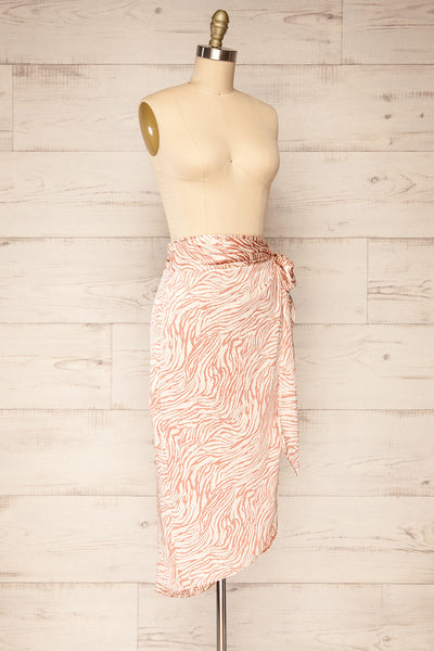 Xurkino Zebra Print Wrap Midi Skirt | La petite garçonne side view