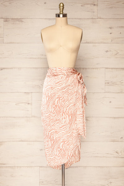 Xurkino Zebra Print Wrap Midi Skirt | La petite garçonne front view