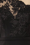 Xylia Black One Long Sleeve Maxi Dress | Boutique 1861 fabric
