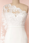 Xylia Ivory One Long Sleeve Maxi Bridal Dress | Boutique 1861 front close-up