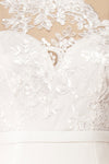 Xylia Ivory One Long Sleeve Maxi Bridal Dress | Boutique 1861 fabric