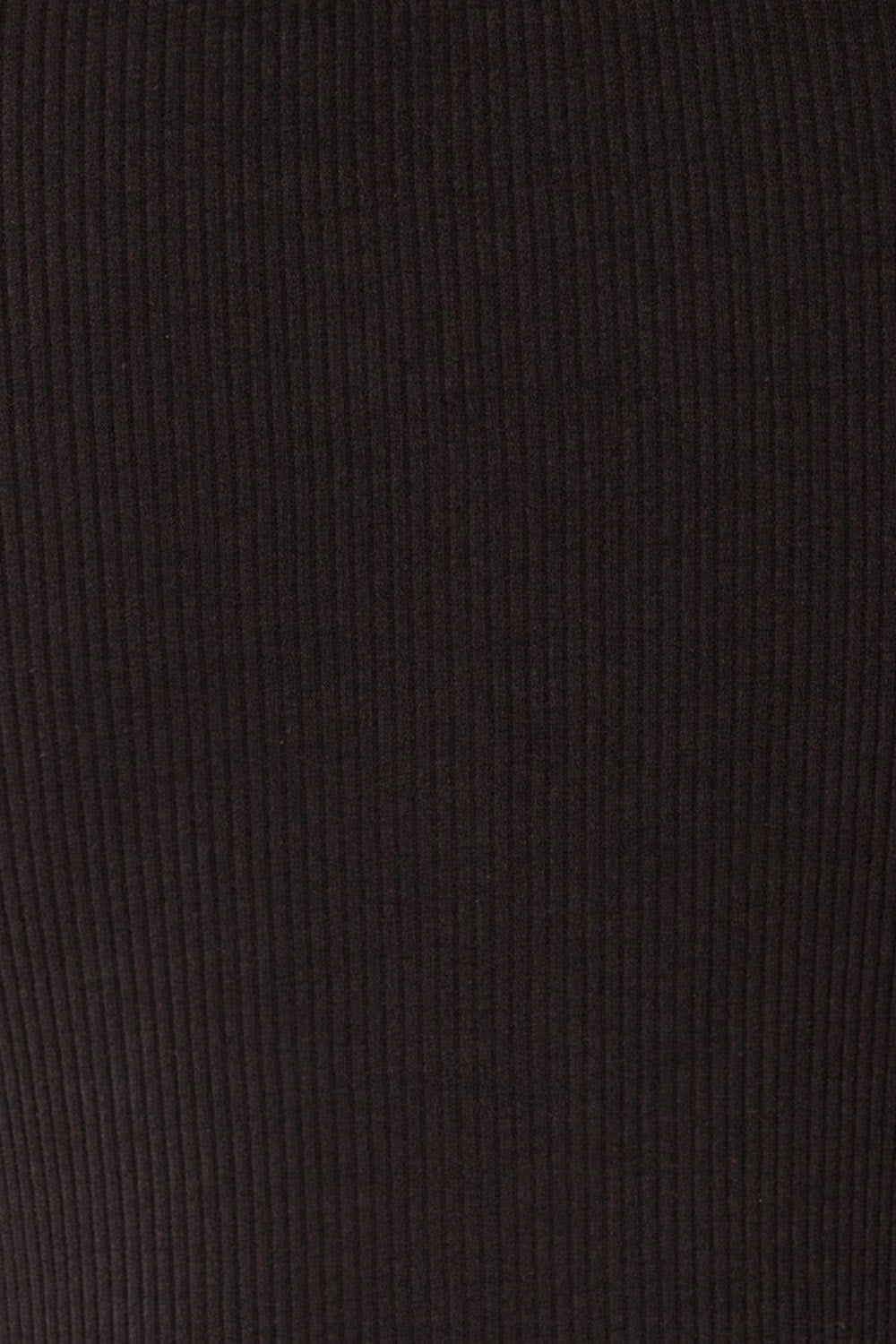 Yaline Black Ribbed Top w/ Ruffled Collar | La petite garçonne fabric 