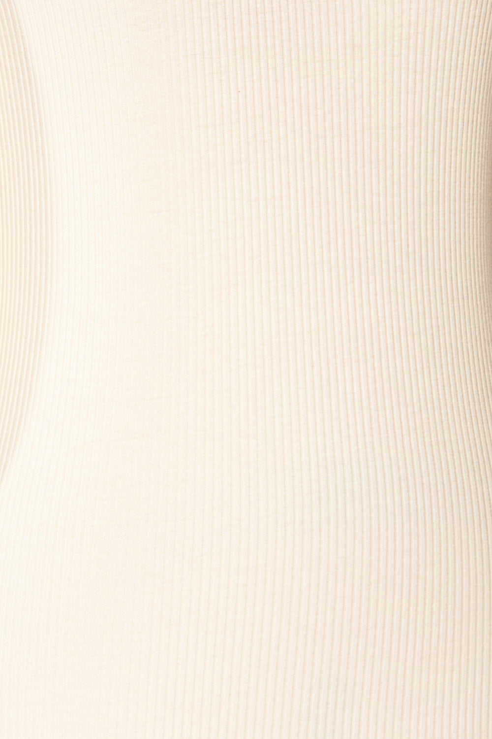 Yaline Cream Ribbed Top w/ Ruffled Collar | La petite garçonne fabric 