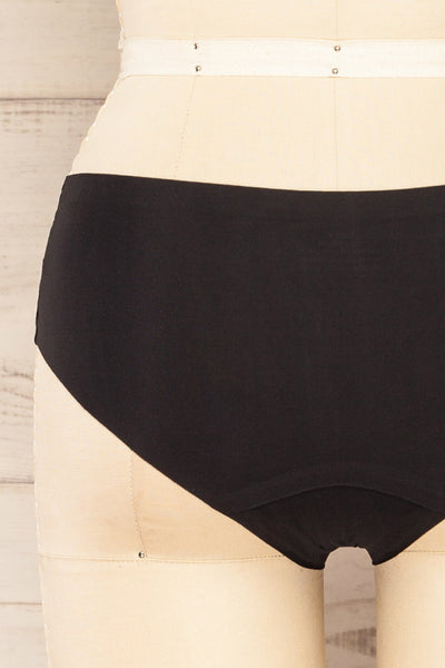Yanik 3-Pack Seamless Mid-Rise Underwear | La petite garçonne black back close-up