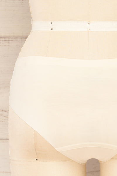 Yanik 3-Pack Seamless Mid-Rise Underwear | La petite  garçonne beige back close-up