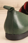 Yaqeta Green Flat Pointed Toe Shoes w/ Laces | La petite garçonne back close-up