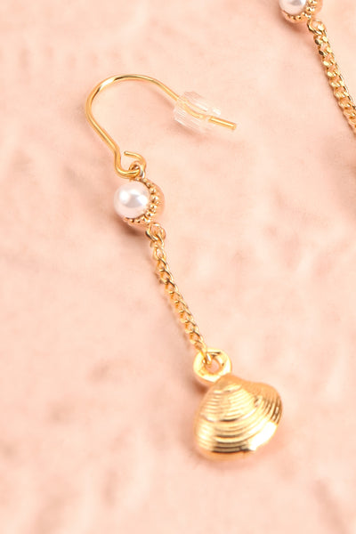 Yayi Bayam Diouf Gold Seashell Pendant Earrings | Boutique 1861 close-up