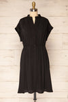 Yhoanis Black Button-Up Short Dress | La petite garçonne front view