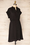 Yhoanis Black Button-Up Short Dress | La petite garçonne side view