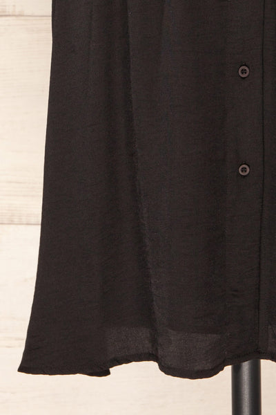 Yhoanis Black Button-Up Short Dress | La petite garçonne details