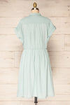 Yhoanis Blue Button-Up Short Dress | La petite garçonne back view