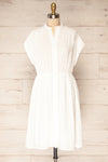 Yhoanis White Button-Up Short Dress | La petite garçonne front view