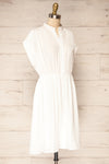 Yhoanis White Button-Up Short Dress | La petite garçonne side view