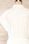 Yhoanis White Button-Up Short Dress | La petite garçonne back close up