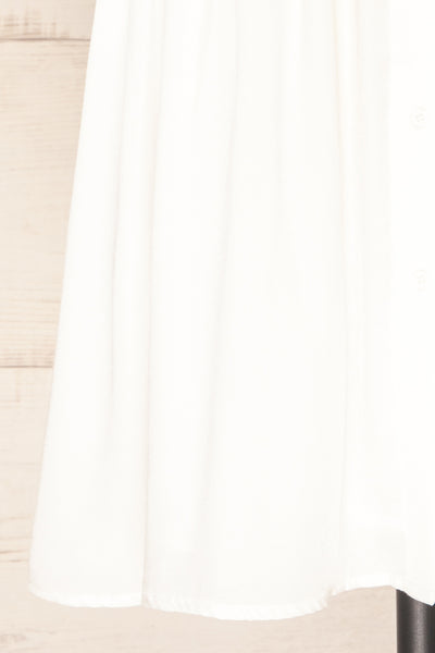 Yhoanis White Button-Up Short Dress | La petite garçonne details