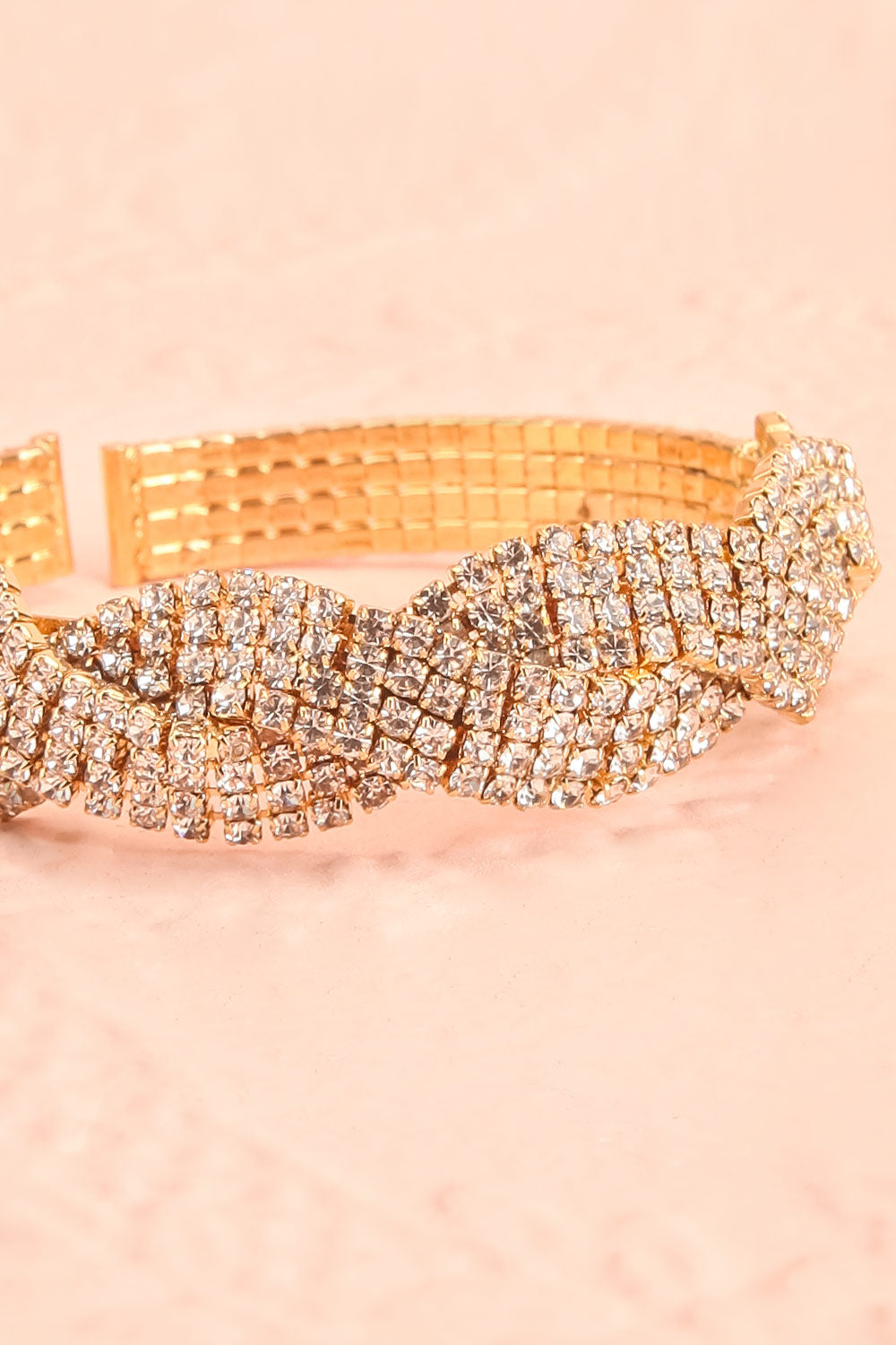 Yize Gold Crystal Twist Bracelet | Boutique 1861 close-up