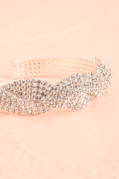 Yize Silver Crystal Twist Bracelet | Boutique 1861 close-up