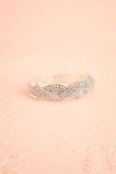 Yize Silver Crystal Twist Bracelet | Boutique 1861