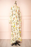 Ylena Floral Maxi Wrap Dress w/ Ruffles | Boutique 1861 side view